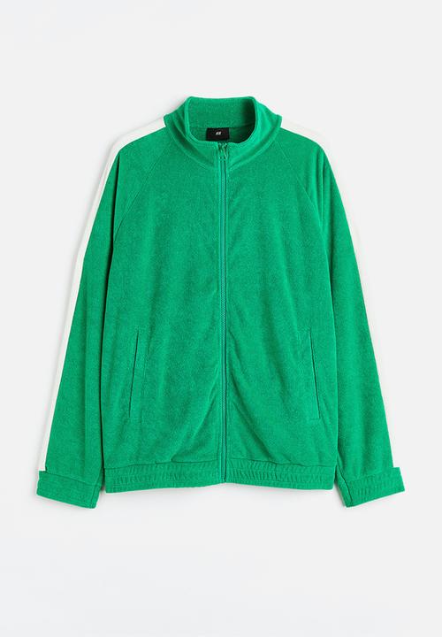 H&M - Relaxed fit terry track jacket - bright green 