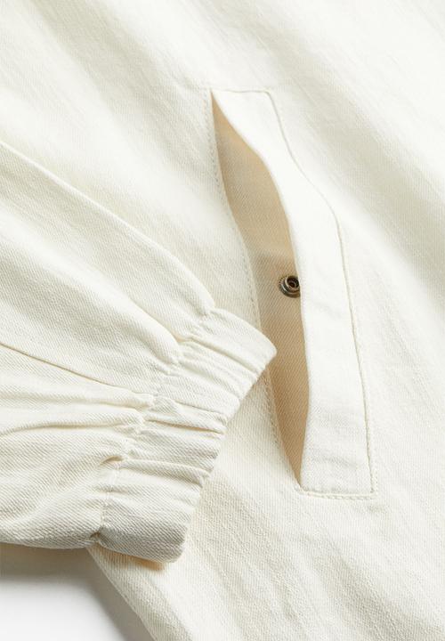 H&M - Regular fit linen-blend jacket - white