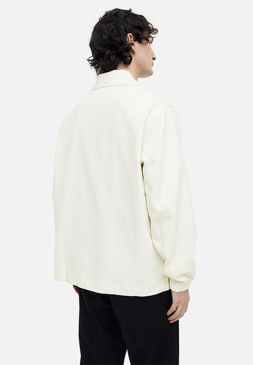 H&M - Regular fit linen-blend jacket - white