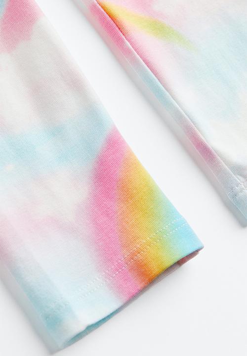 H&M - Leggings - light pink/rainbows