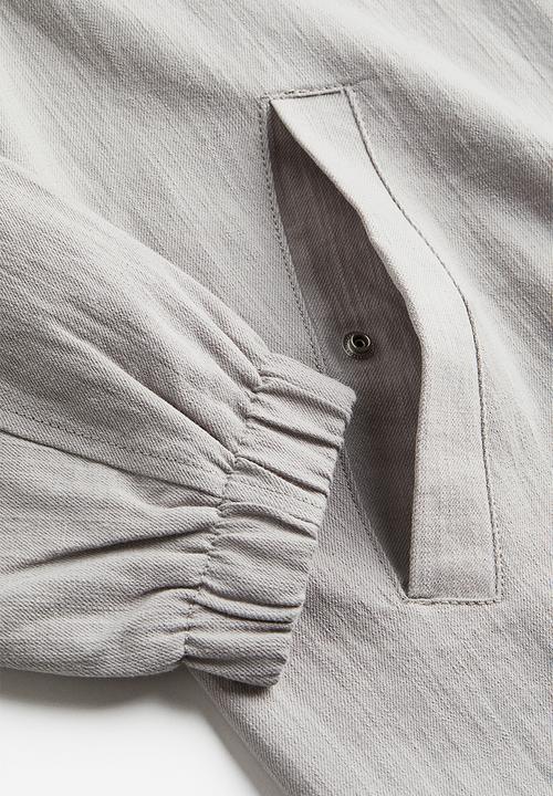 H&M - Regular fit linen-blend jacket - light grey 