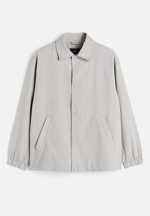H&M - Regular fit linen-blend jacket - light grey 