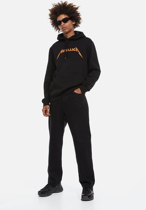 H&M - Regular fit hoodie - black/metallica