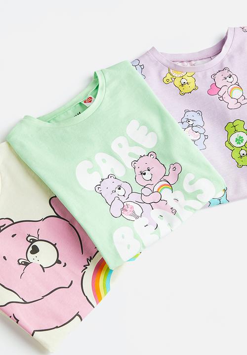 H&M - 3-pack printed jersey tops - multi/care bears