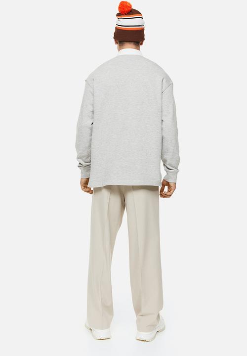 H&M - Relaxed fit polo shirt - light grey marl 