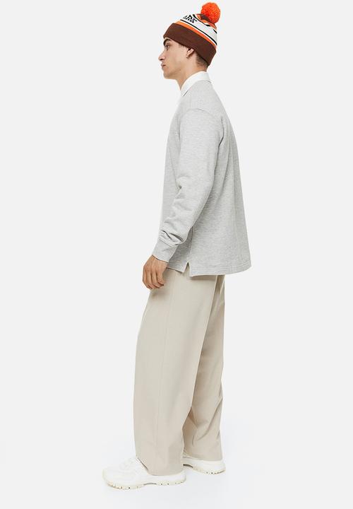 H&M - Relaxed fit polo shirt - light grey marl 