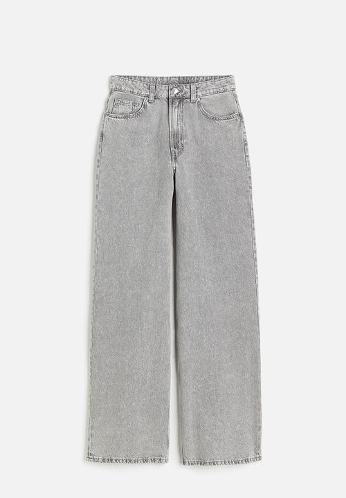 H&M - Wide high jeans - light grey 