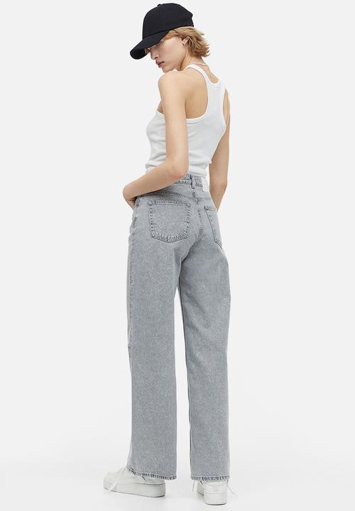 H&M - Wide high jeans - light grey 