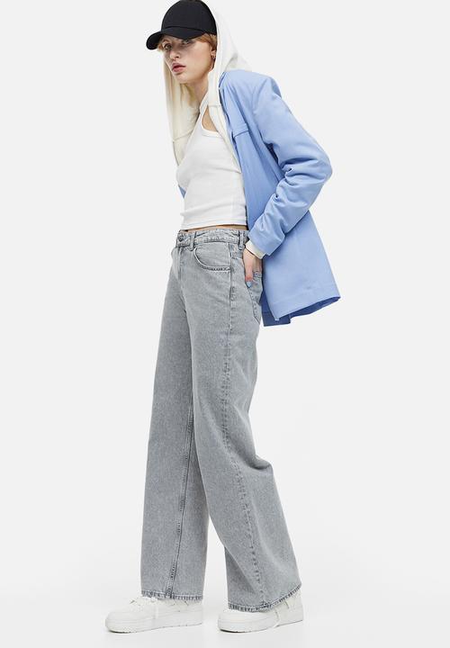 H&M - Wide high jeans - light grey 
