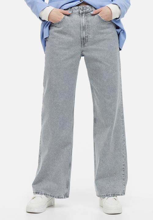 H&M - Wide high jeans - light grey 