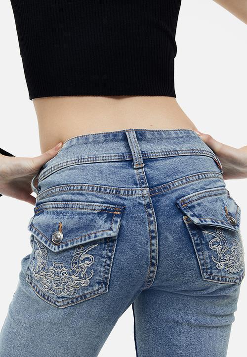 H&M - Flared low jeans - light denim blue