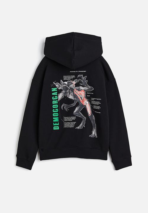 H&M - Oversized printed hoodie - black/stranger things