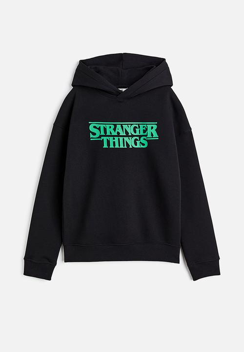 H&M - Oversized printed hoodie - black/stranger things