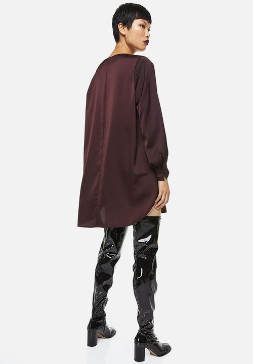H&M - Satin dress - burgundy