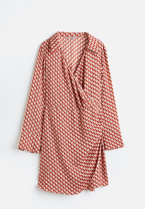 H&M - Wrap dress - red/patterned 