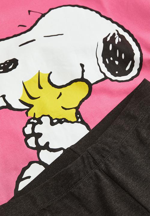 H&M - Printed pyjamas - pink / snoopy
