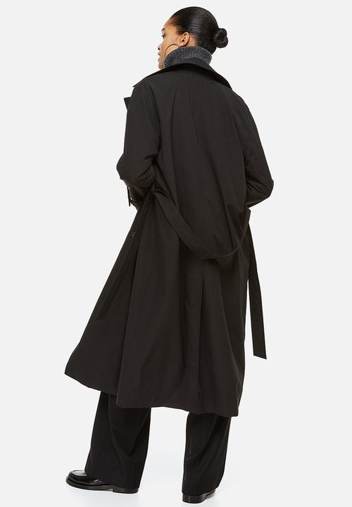 H&M - Double-breasted trenchcoat - black