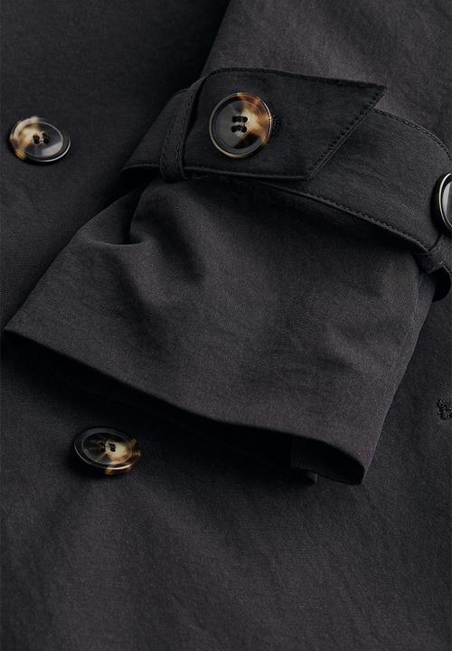 H&M - Double-breasted trenchcoat - black