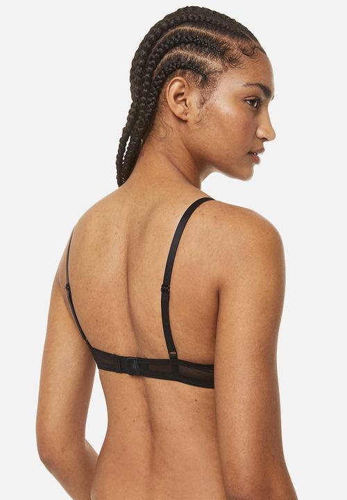 H&M - 2-pack jersey non-wired bras - black / white 