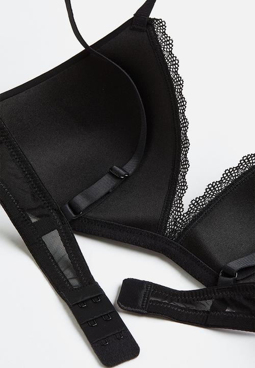 H&M - 2-pack jersey non-wired bras - black / white 