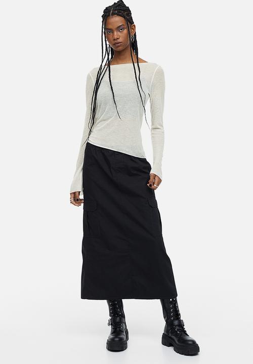 H&M - Sheer ribbed top - white