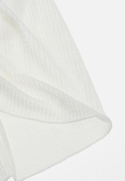 H&M - Sheer ribbed top - white