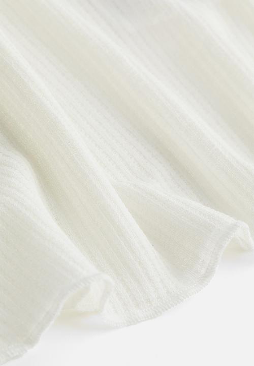 H&M - Sheer ribbed top - white