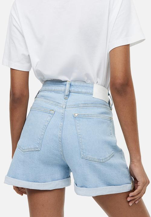 H&M - Mom ultra high denim shorts - light denim blue