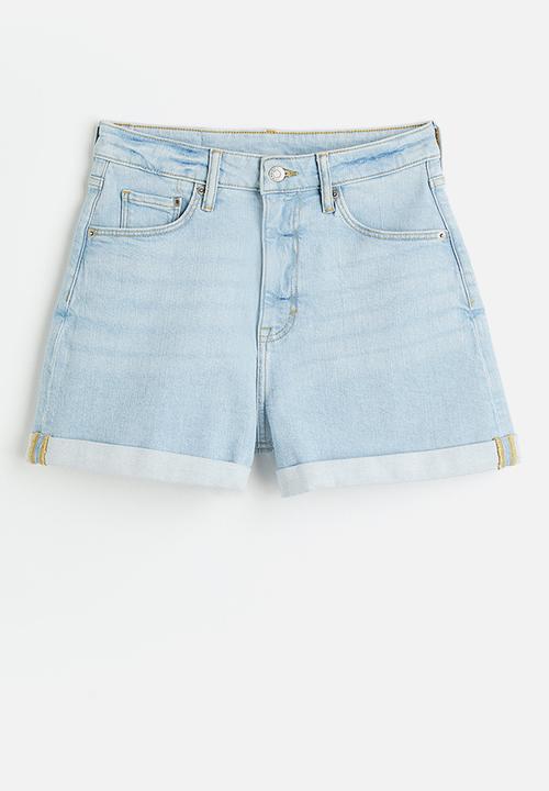H&M - Mom ultra high denim shorts - light denim blue