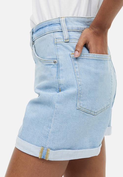 H&M - Mom ultra high denim shorts - light denim blue