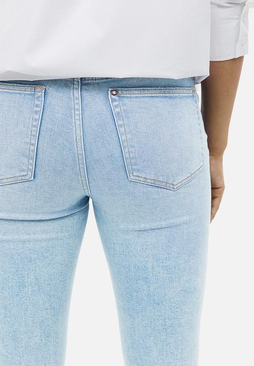 H&M - Mama before & after low-waisted twill trousers - light denim blue 
