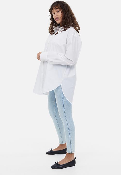 H&M - Mama before & after low-waisted twill trousers - light denim blue 