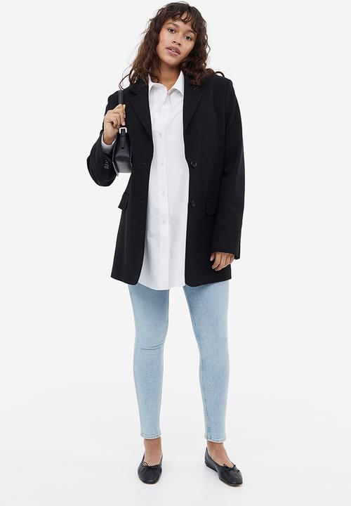 H&M - Mama before & after low-waisted twill trousers - light denim blue 