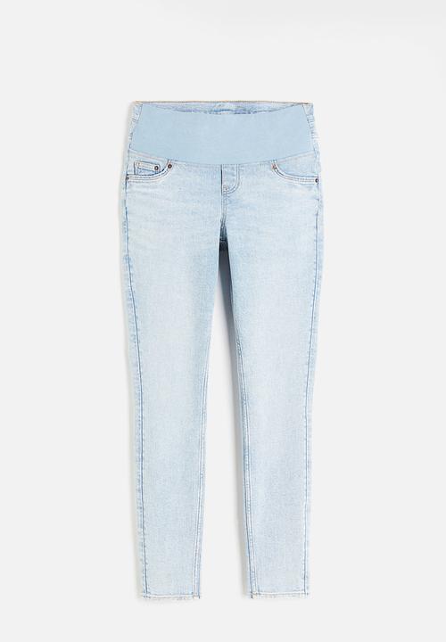 H&M - Mama before & after low-waisted twill trousers - light denim blue 