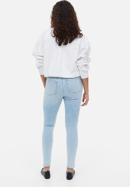 H&M - Mama before & after low-waisted twill trousers - light denim blue 