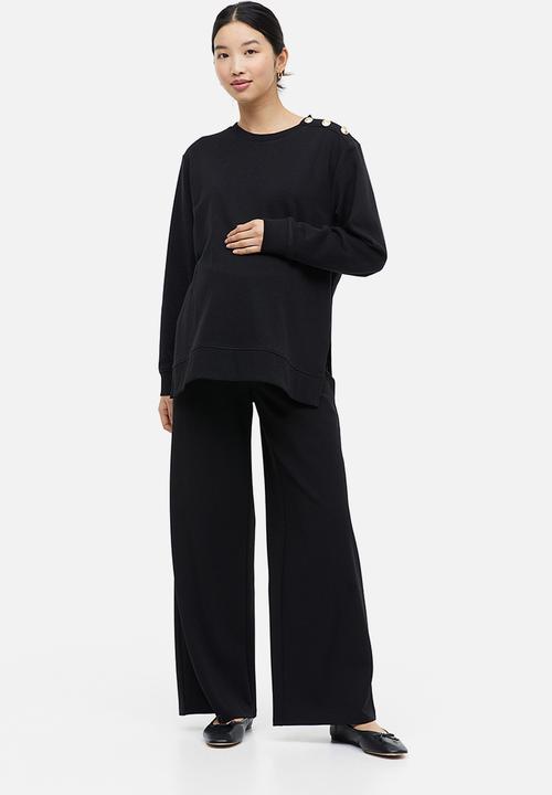 H&M - Mama button-detail sweatshirt - black