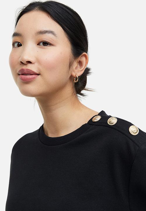 H&M - Mama button-detail sweatshirt - black