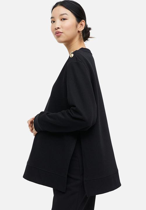H&M - Mama button-detail sweatshirt - black