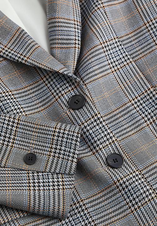 H&M - Single-breasted blazer - grey / checked