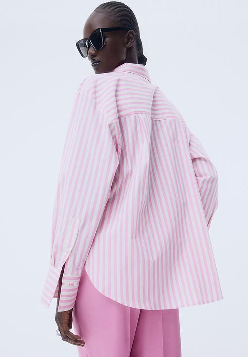 H&M - Cotton shirt - pink/striped