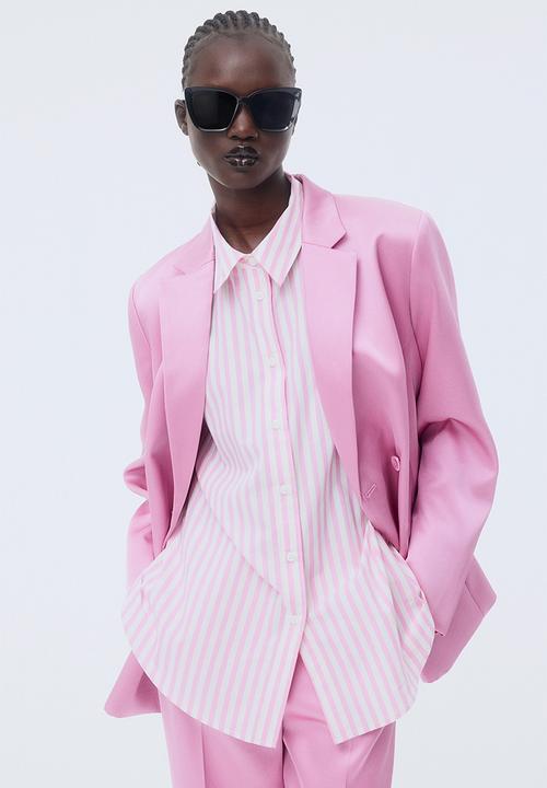 H&M - Cotton shirt - pink/striped