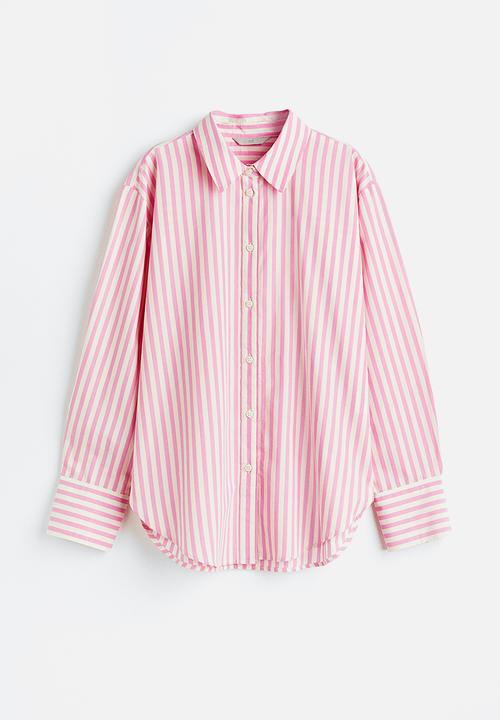 H&M - Cotton shirt - pink/striped