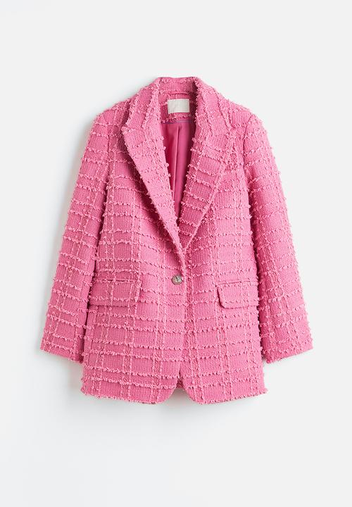 H&M - Textured-weave blazer - pink