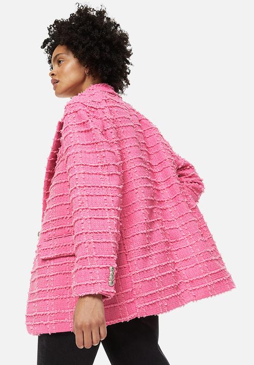 H&M - Textured-weave blazer - pink