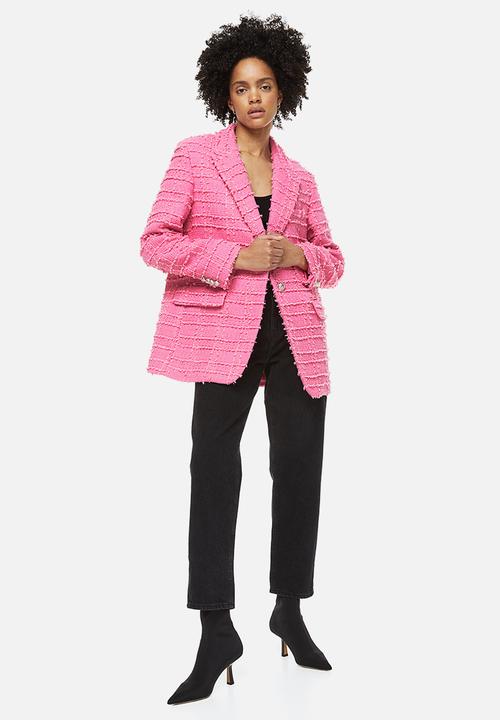H&M - Textured-weave blazer - pink