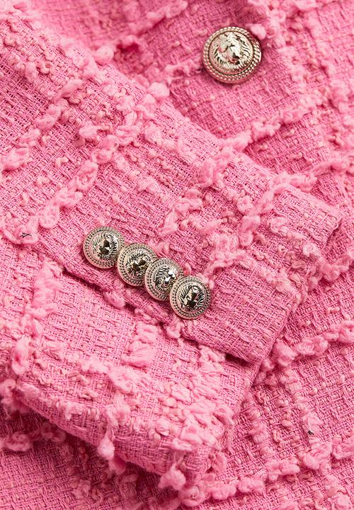H&M - Textured-weave blazer - pink