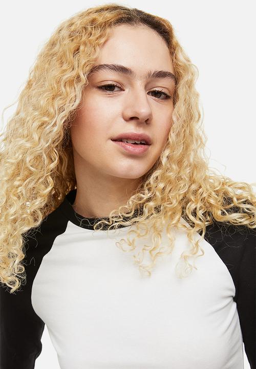 H&M - Raglan-sleeved jersey top - black/white