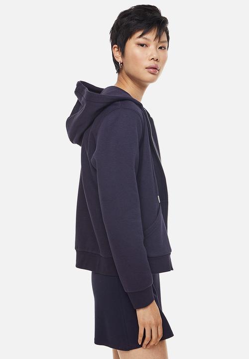 H&M - Zip-through hoodie - dark blue 