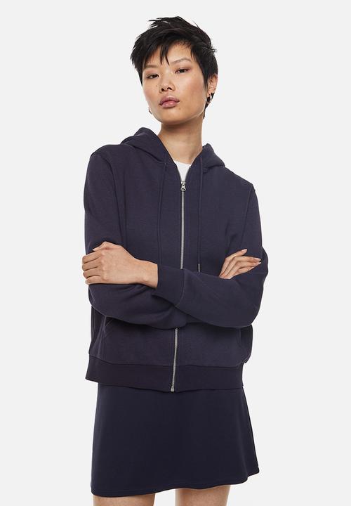 H&M - Zip-through hoodie - dark blue 