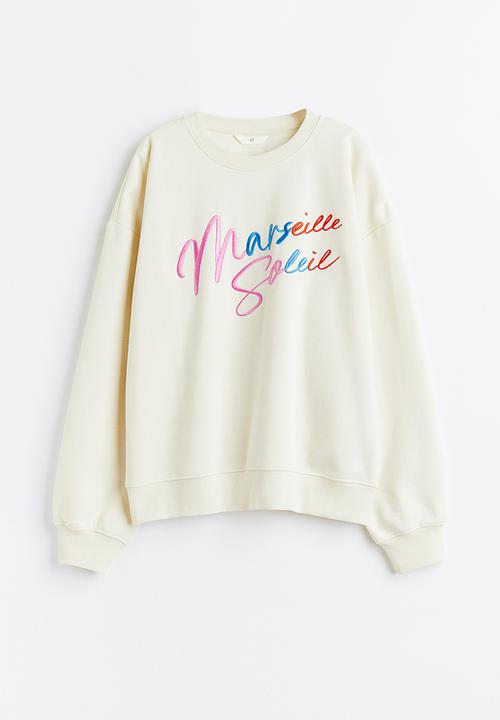 H&M - Crew-neck sweatshirt - cream / marseille soleil 